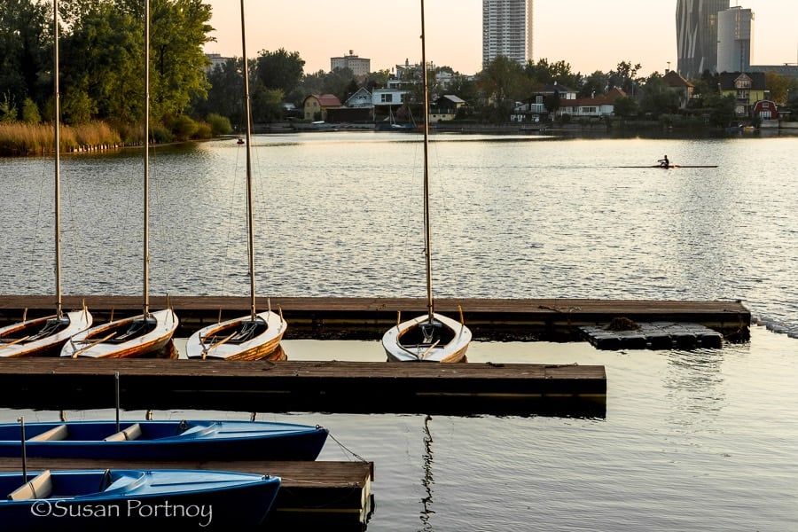 Photographing the marina at the Danube in Vienna, Austria