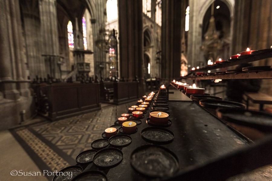 Photographing inside Votive Cathedral in Vienna, Austria