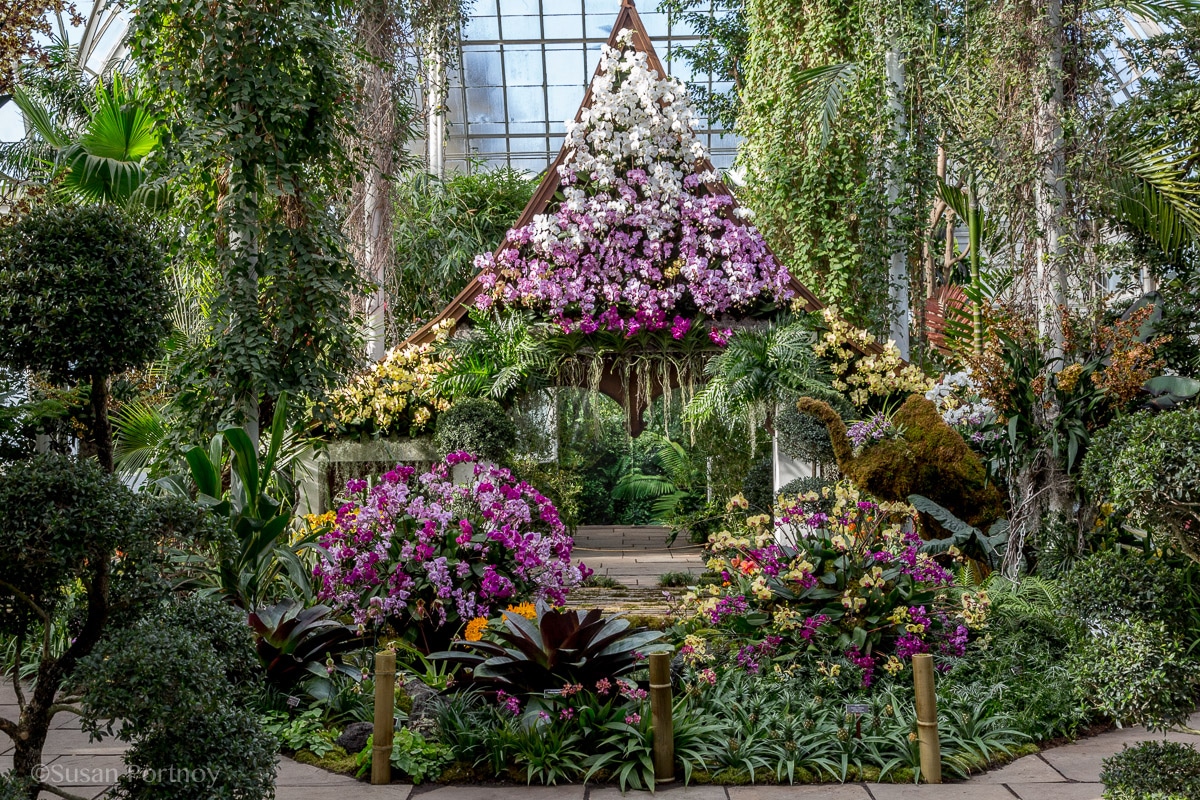 Pavillion facade in the orchid show: Thailand at the NY Botanical Garden