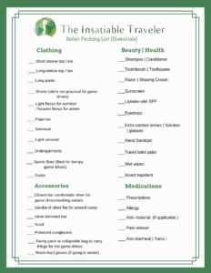 The Ultimate Downloadable Safari Packing List