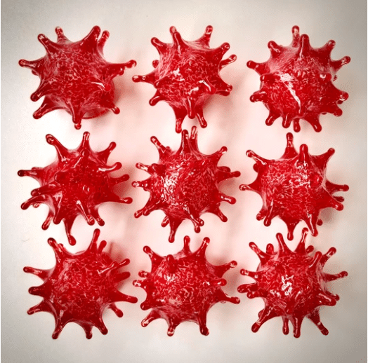 Glass representations of the Coronavirus from the Glass Academy in Detroit