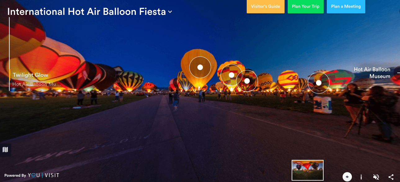 screen grab of the Albuquerque Balloon Fiesta virtual tour